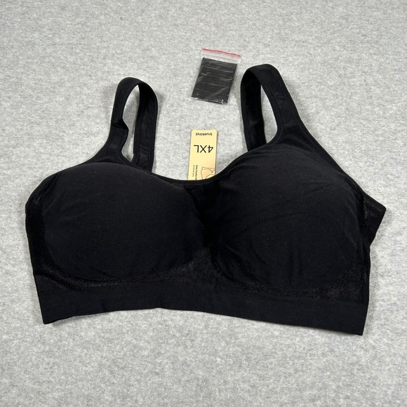Truekind Daily Comfort Wirefree Shaper Bra Womens 4XL‎ Black Everyday Support - Picture 1 of 6